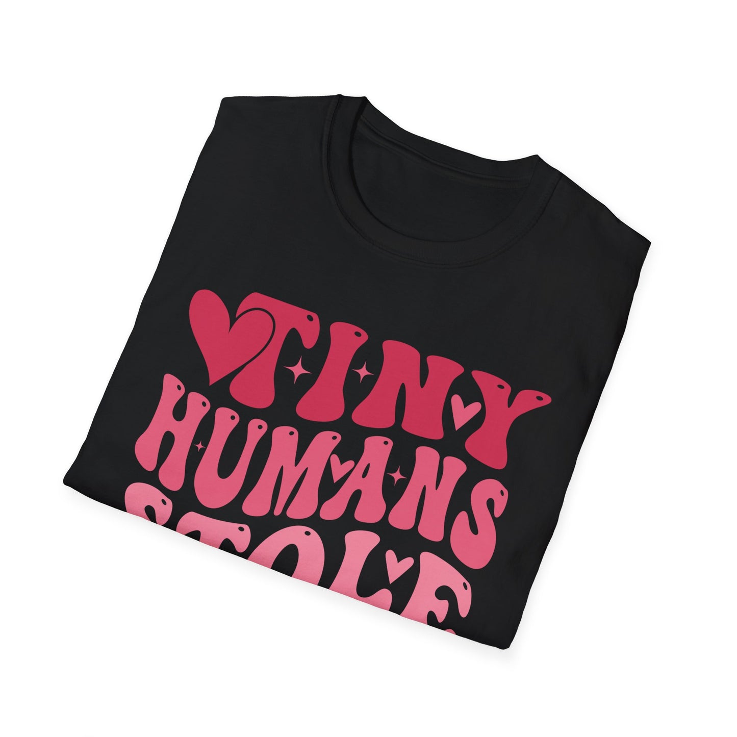 Tiny Human Stole My Heart Pink Retro Women's T-Shirt