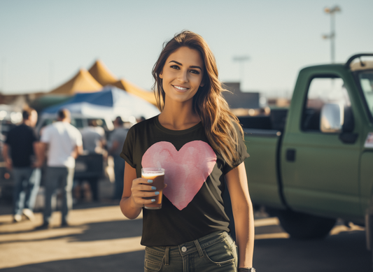 Love in Bloom Pink Heart Women's T-Shirt